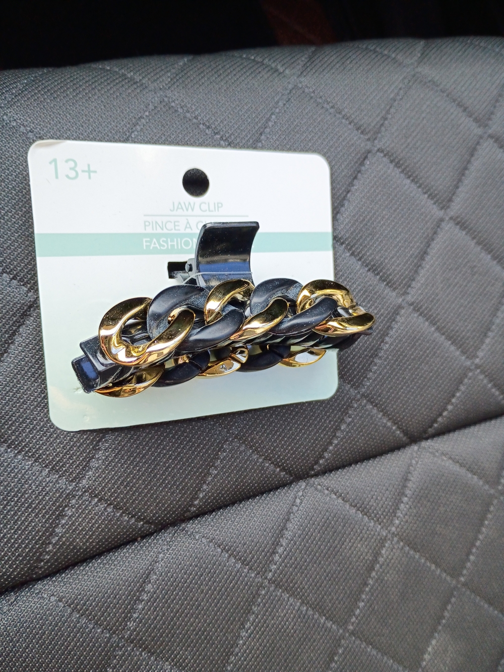 Black and Gold Chain Jaw Clip - Fashion Hair Accessory